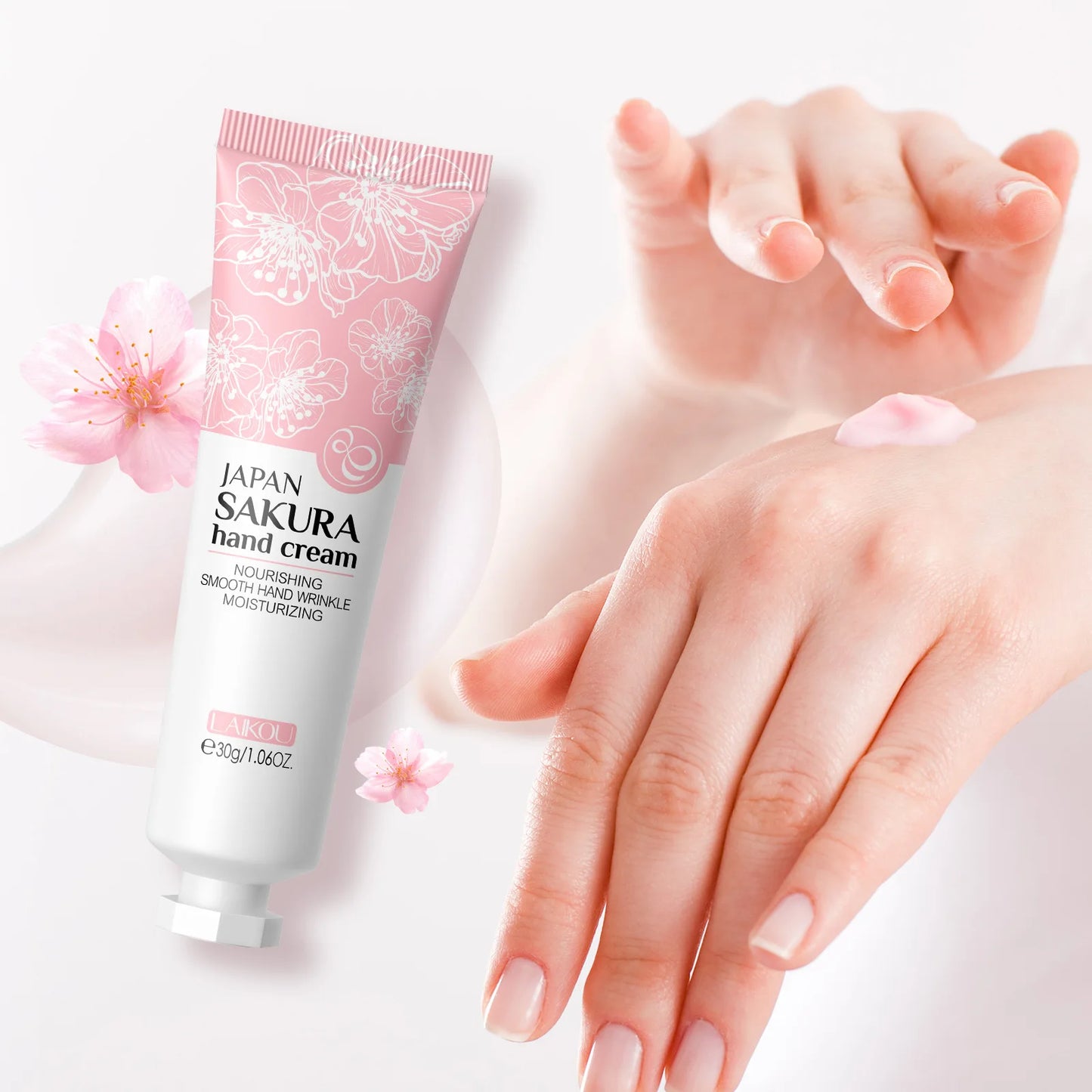 8Pcs Sakura Facial Skin Care Set Moisturizing Nourishing Serum Soothing Cream Repairing Lip Balm Hand Cream Beauty Makeup